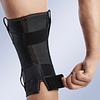 Open kneecap Lycra knee joint with polycentric lateral joints and velcro adjustment bands