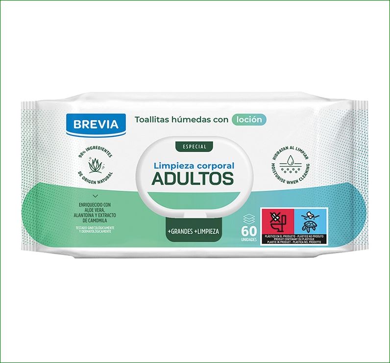 Toalhetes Húmidos Com Loção, 30x20cm (60un)