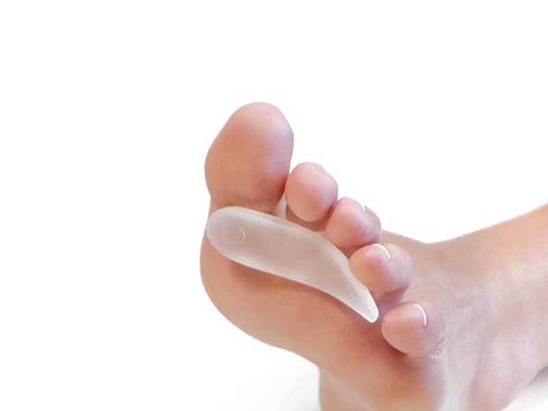 Corretor com anel em gel para dedos em martelo