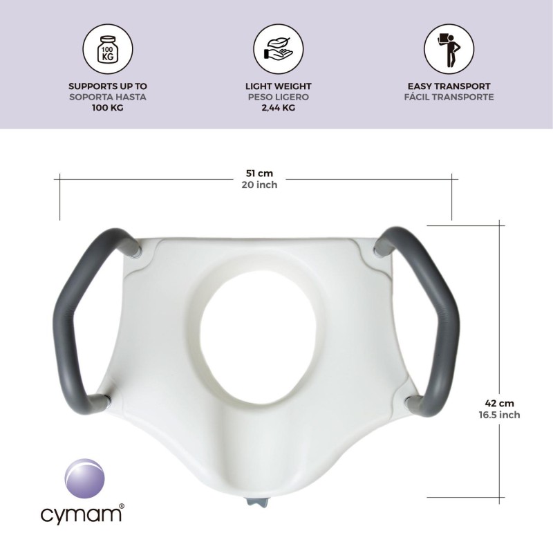 Elevador Inodoro Cymam 10 CM com braços 2