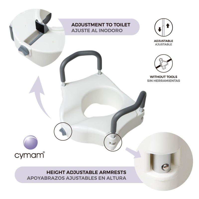 Elevador Inodoro Cymam 10 CM com braços 3