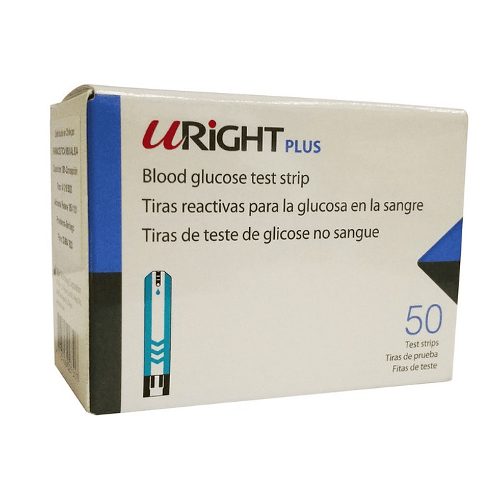 7517 URight Tiras Reactivas p-Glucosa 50 tiras 1