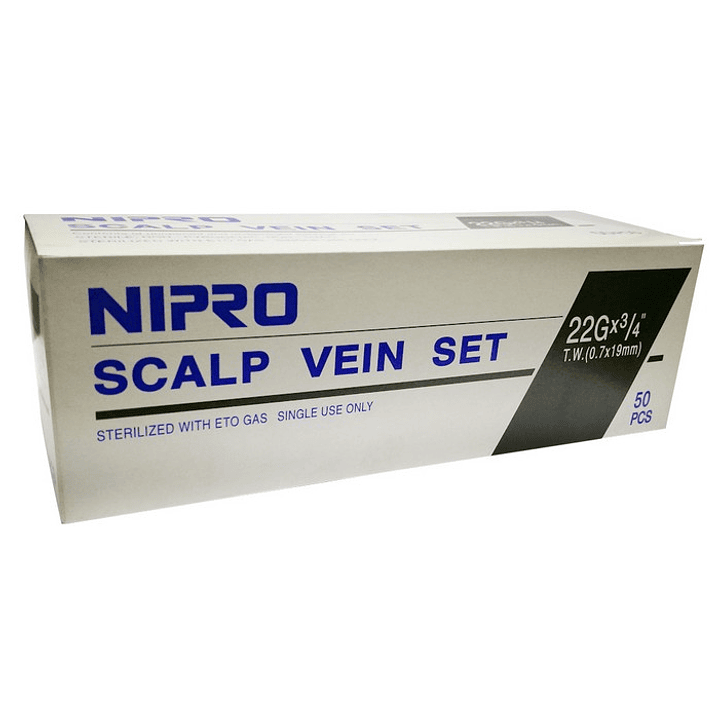 Conjuntos de Infusión con Alas (Mariposa) Nipro – 22G x 3/4 (0,7x19mm) – Negro 3