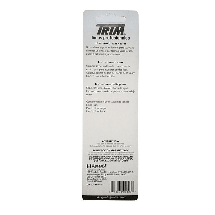 Lima para Uñas Color Negro - TRIM 2