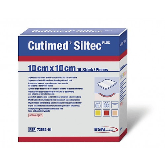 Cutimed Siltec+ Apósito de Espuma de Silicona Suave 10x10cm