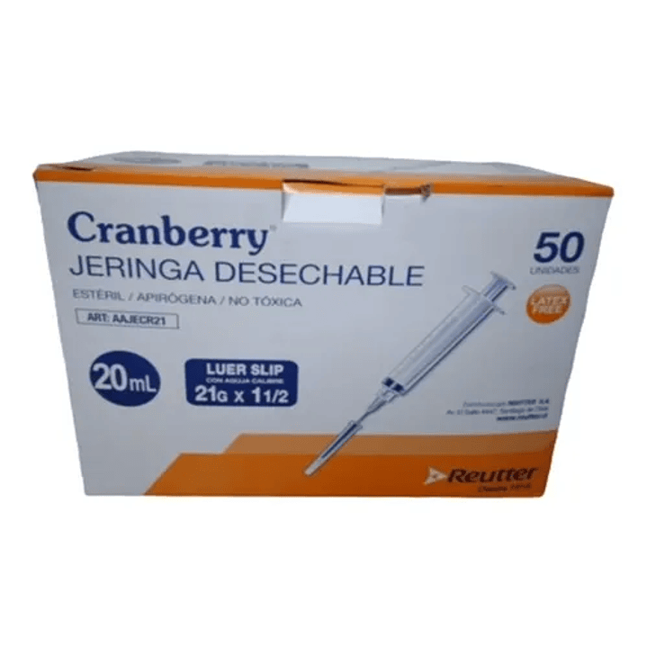 Jeringa Luer Slip 20ml Cranberry 1