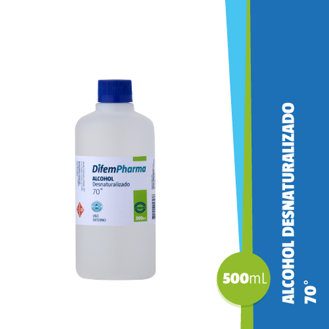 Alcohol Desinfectante 70° — 500 ml — DIFEMPROFESIONAL 1
