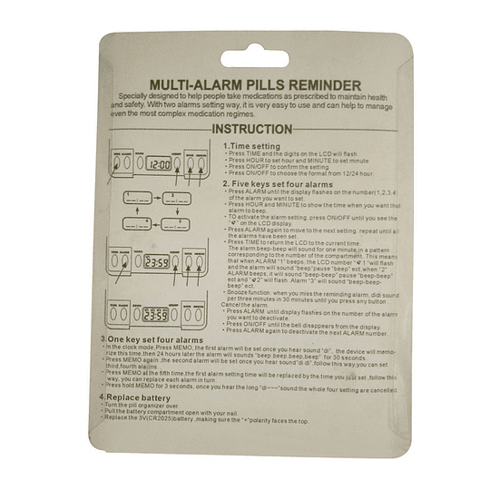 Multi Alarm Pills Reminder – Pastillero con Alarma
