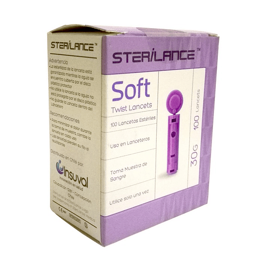 Sterilance Soft Twist Lancets – Lancetas Universales 100 Unidades 30G