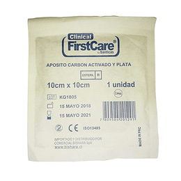 Apósito Carbón Activado + Ag Clinical FirstCare – 10×10 cm