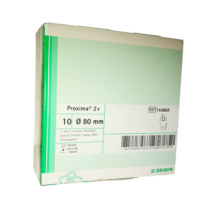 Bolsa Drenable Con Clamp Flexible y Filtro Proxima 2+ – 80mm – Transparente – 74480A  3