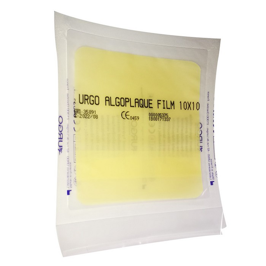  Apósito Hidrocoloide Extra Fino Algoplaque Film Thin — 10x10 cm — URGO 502832 — 2