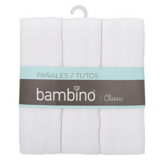Pañales Blancos Bambino 3 unidades 80x80cm