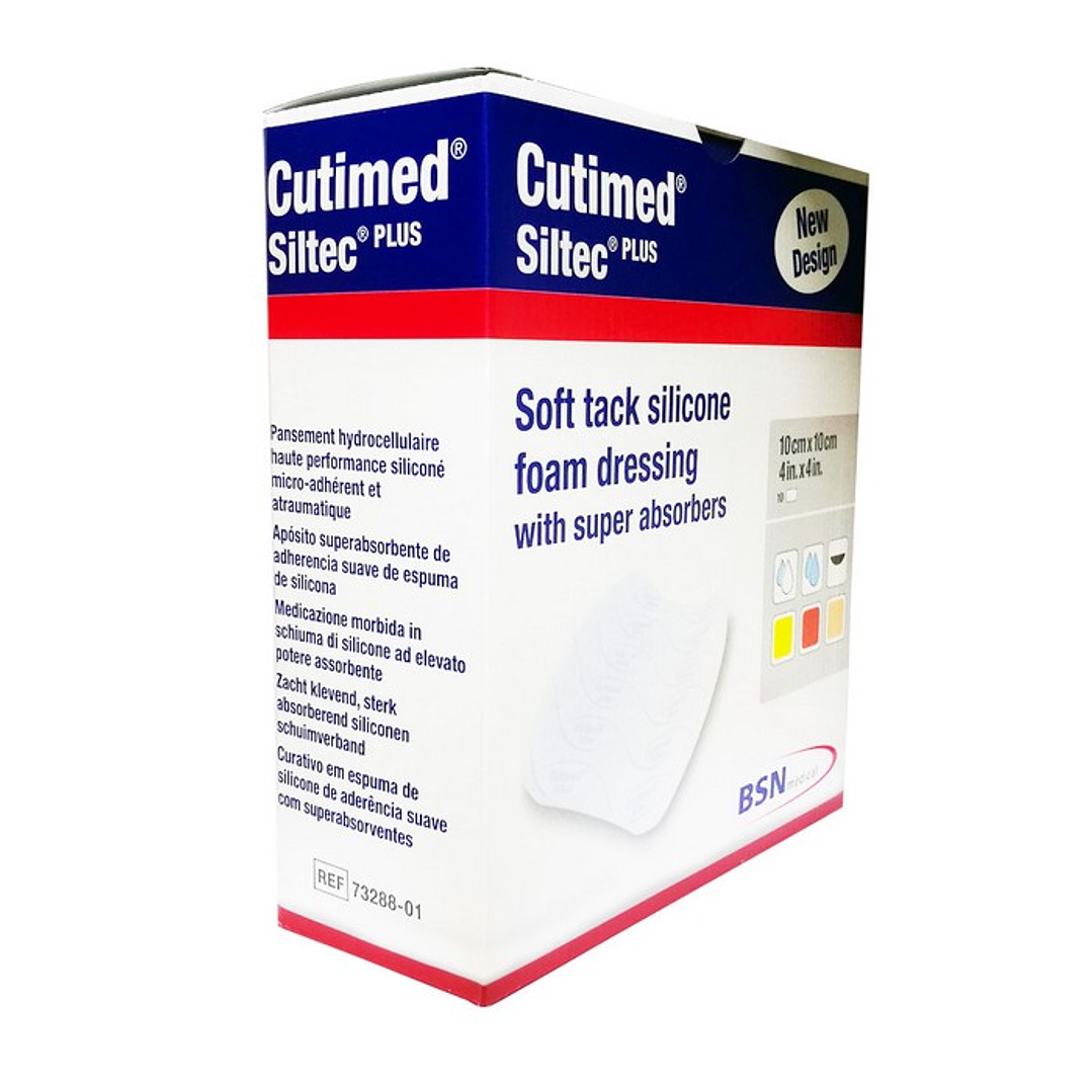  Apósito Espuma Silicona — Cutimed Siltec Plus — 10 x 10 cm —73288-01  5