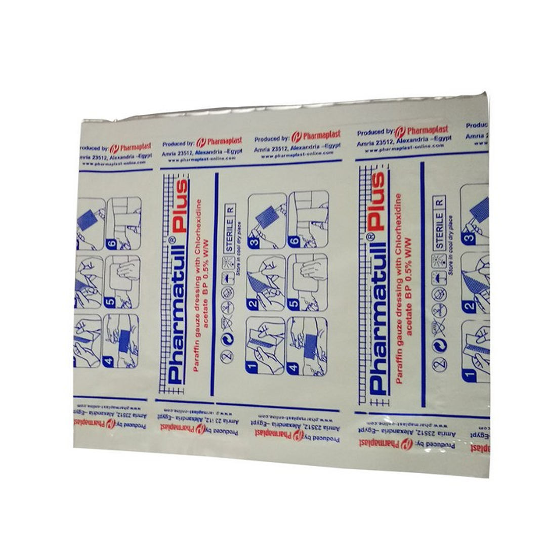 Apósito Gasa Parafina + Clorhexidina — Pharmatull Plus — 10x10 cm — REF. TULLPLUS100100 2