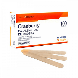 AABAJALE – Cranberry Bajalengua Madera Tam. Estándar - 100 Unidades