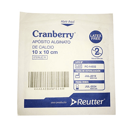 AAAACA10 – Apósito Alginato de Calcio Cranberry 10x10cm (Unidad)