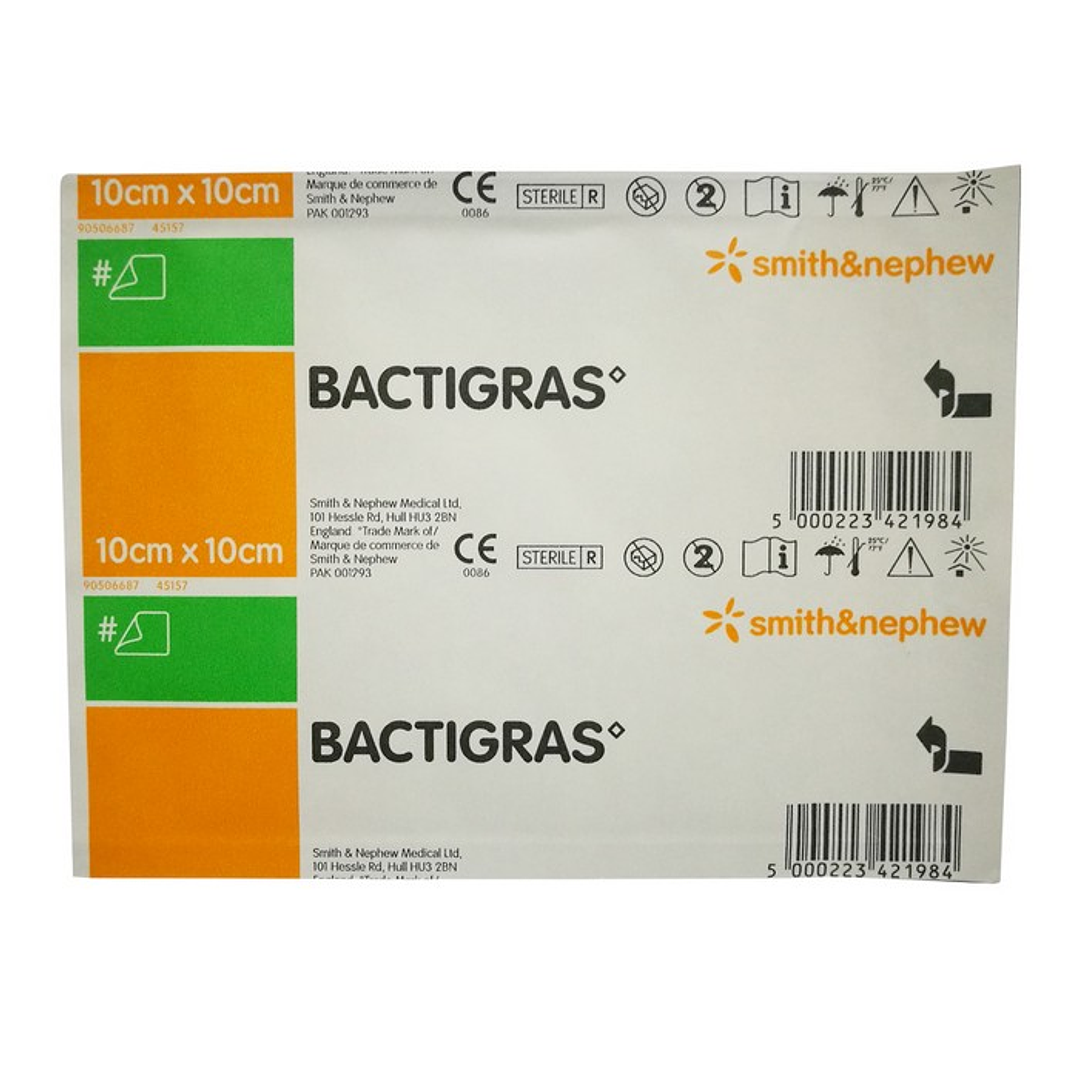 Bactigras – Apósito de Gasa Parafinada con Clorhexidina 10x10cm - REF 7457 1