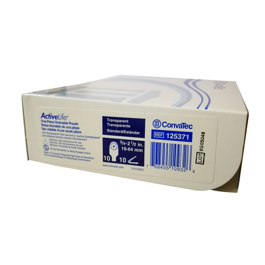 Bolsa Drenable Recortable Con Barrera Stomahesive ActiveLife – 19-64 mm – Transparente – 125371  3