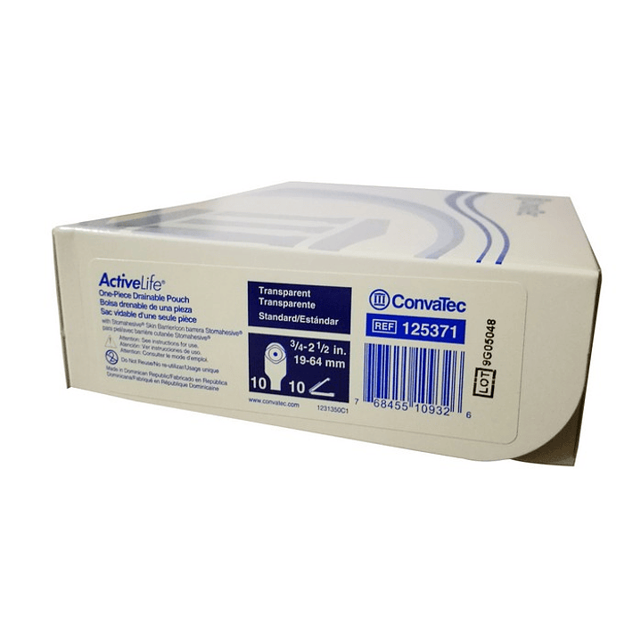 Bolsa Drenable Recortable Con Barrera Stomahesive ActiveLife – 19-64 mm – Transparente – 125371  3