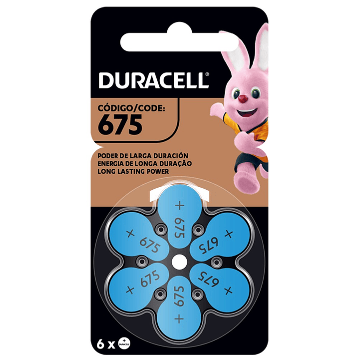 Pilas para Audífonos Duracell Tamaño 675 1