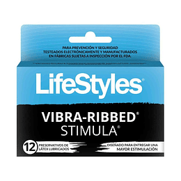 Preservativos LifeStyles Vibra-Ribbed Stimula - 12 Preservativos