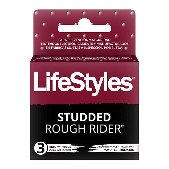 Preservativo LifeStyles Studded Rough Rider - 3 Unidades