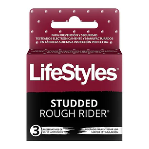 Preservativo LifeStyles Studded Rough Rider - 3 Unidades
