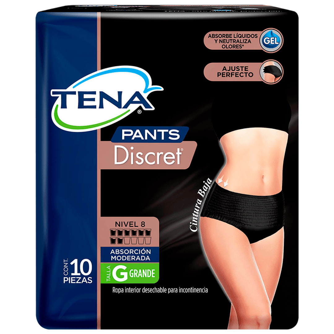Pañal Adulto Tena Pants Discret x10 un - Tallas 2
