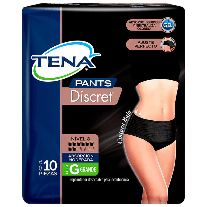 Pañal Adulto Tena Pants Discret x10 un - Tallas 2