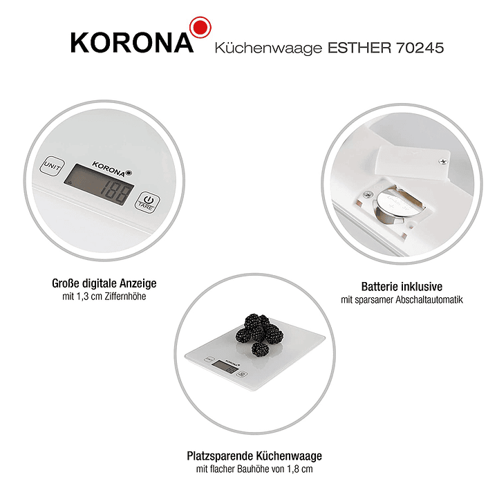 70245 - Báscula (Balanza) de Cocina Digital Korona Thea 7