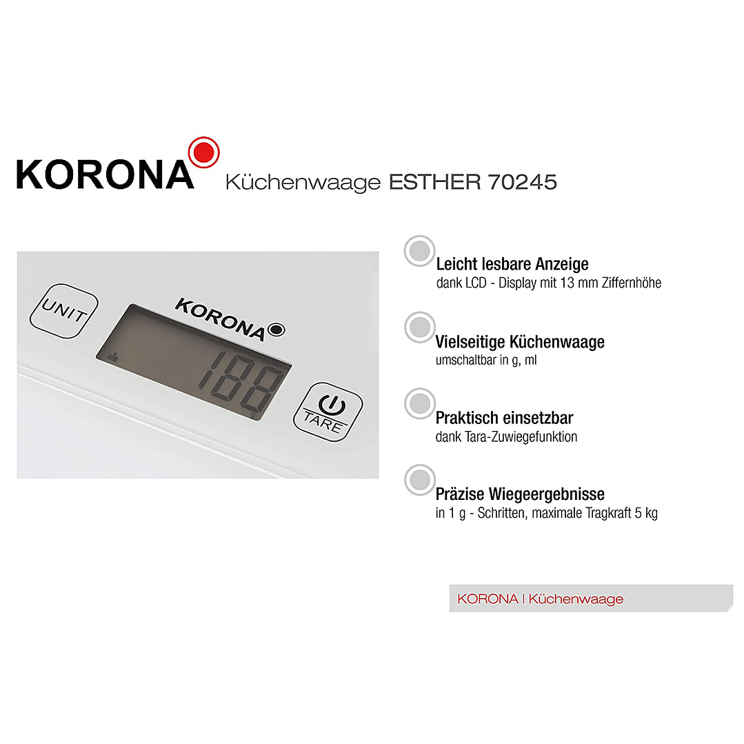70245 - Báscula (Balanza) de Cocina Digital Korona Thea 6