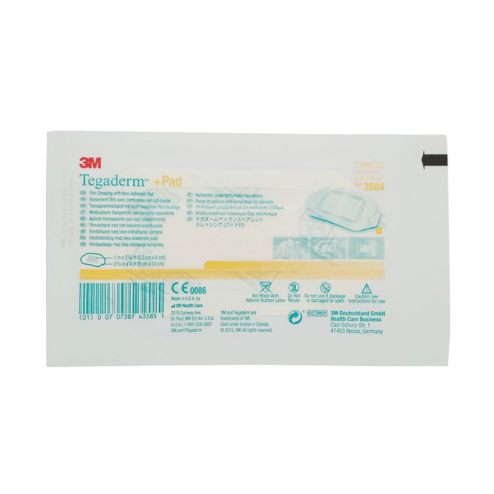 Apósito Transparente — Tegaderm Film + Pad 3M 2