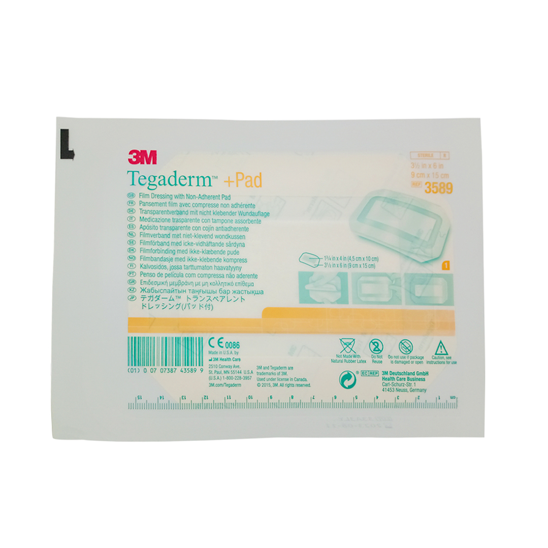 Apósito Transparente — Tegaderm Film + Pad 3M 3
