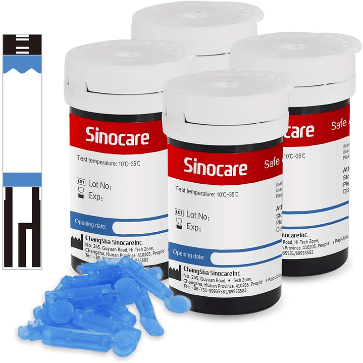 Glucómetro Inteligente Sinocare Safe AQ + 50 Tiras + 50 Lancetas 6