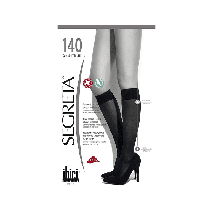 Calceta Segreta 140 18/22mmHg - Punta Cerrada 1