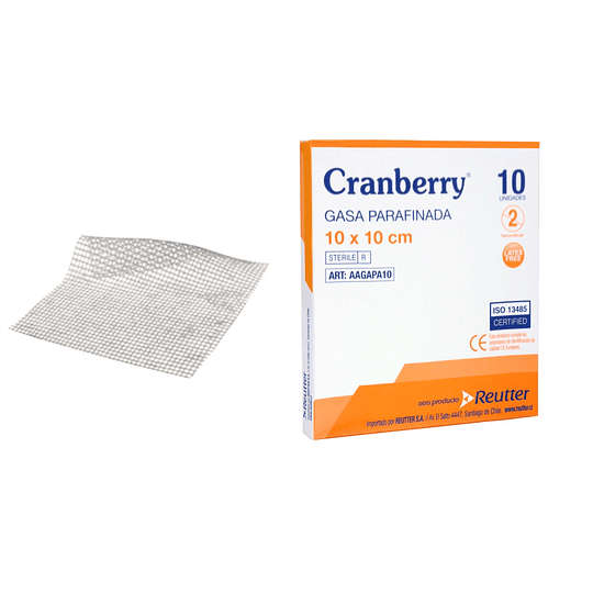 AAGAPA10 - Gasa Parafinada Cranberry 10x10 cm (UNIDAD)