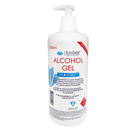 Alcohol 70° + Glicerina Higienizante de Manos 1 L — ECOSAFE