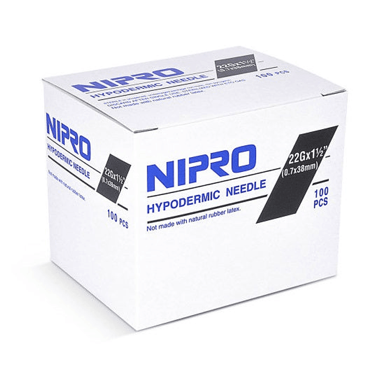 AH-2238 - Nipro Aguja Hipodérmica 22G X 1 1/2 - Unidad 1