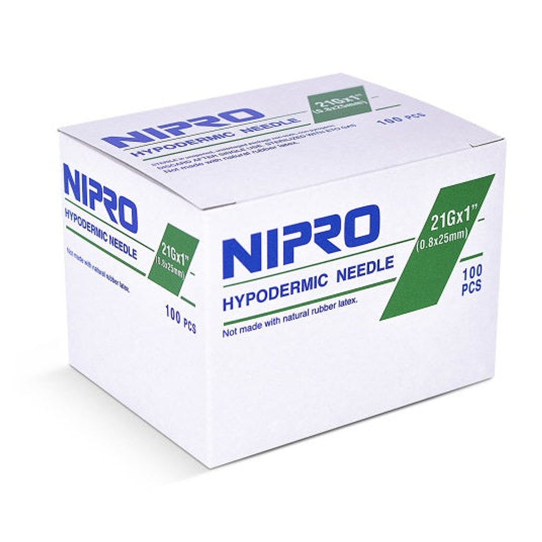 AH-2125 - Nipro Aguja Hipodérmica 21G X 1 - Unidad 1