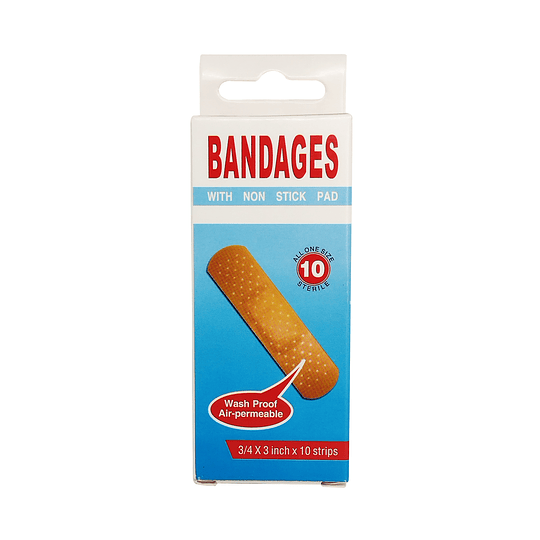 Parche Curita Bandage With Non Stick Pad 10 Unidades 3/4 X 3
