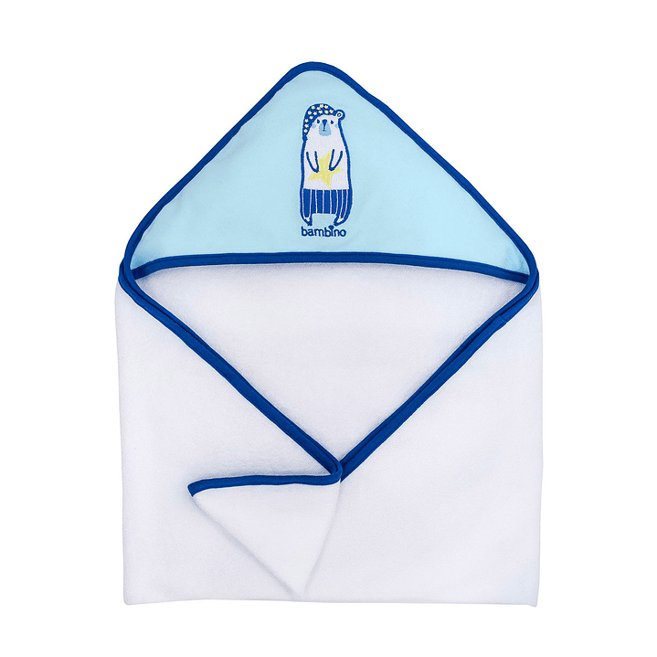 Toalla con Capucha Bambino Azul/Celeste - Oso/Mapache 4