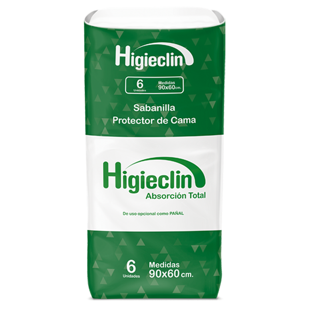 Sabanilla Protectora de Cama — 90x60 cm — HIGIECLIN - 6 U  1