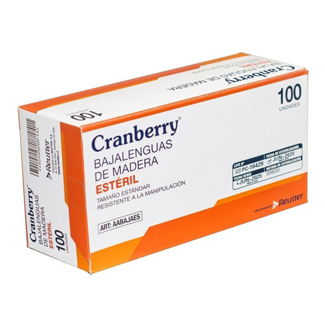 AABAJAES - Bajalenguas de Madera Estéril Cranberry - 100 unidades 1