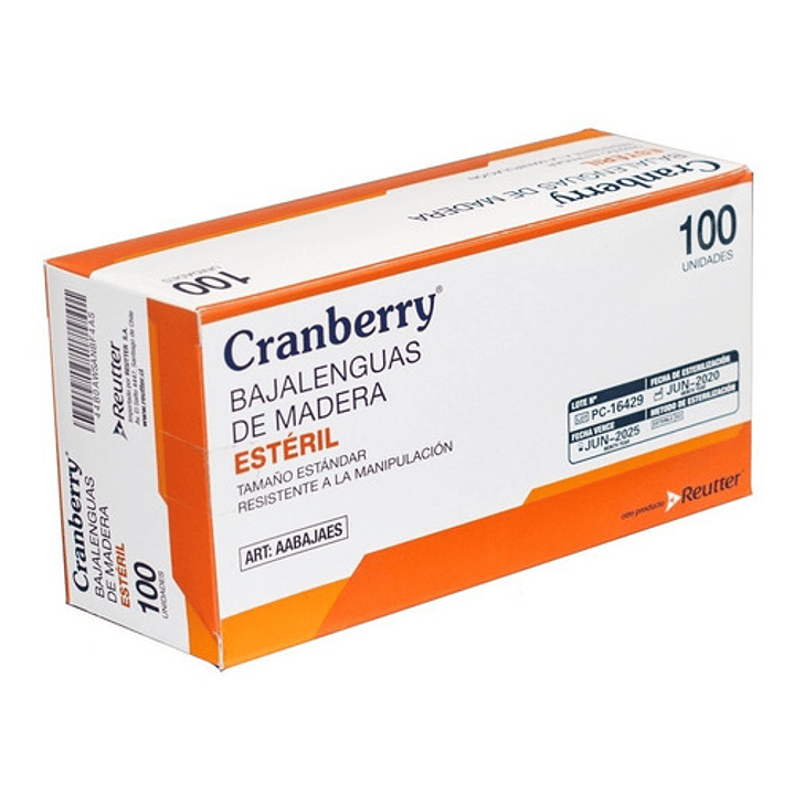 AABAJAES - Bajalenguas de Madera Estéril Cranberry - 100 unidades 1