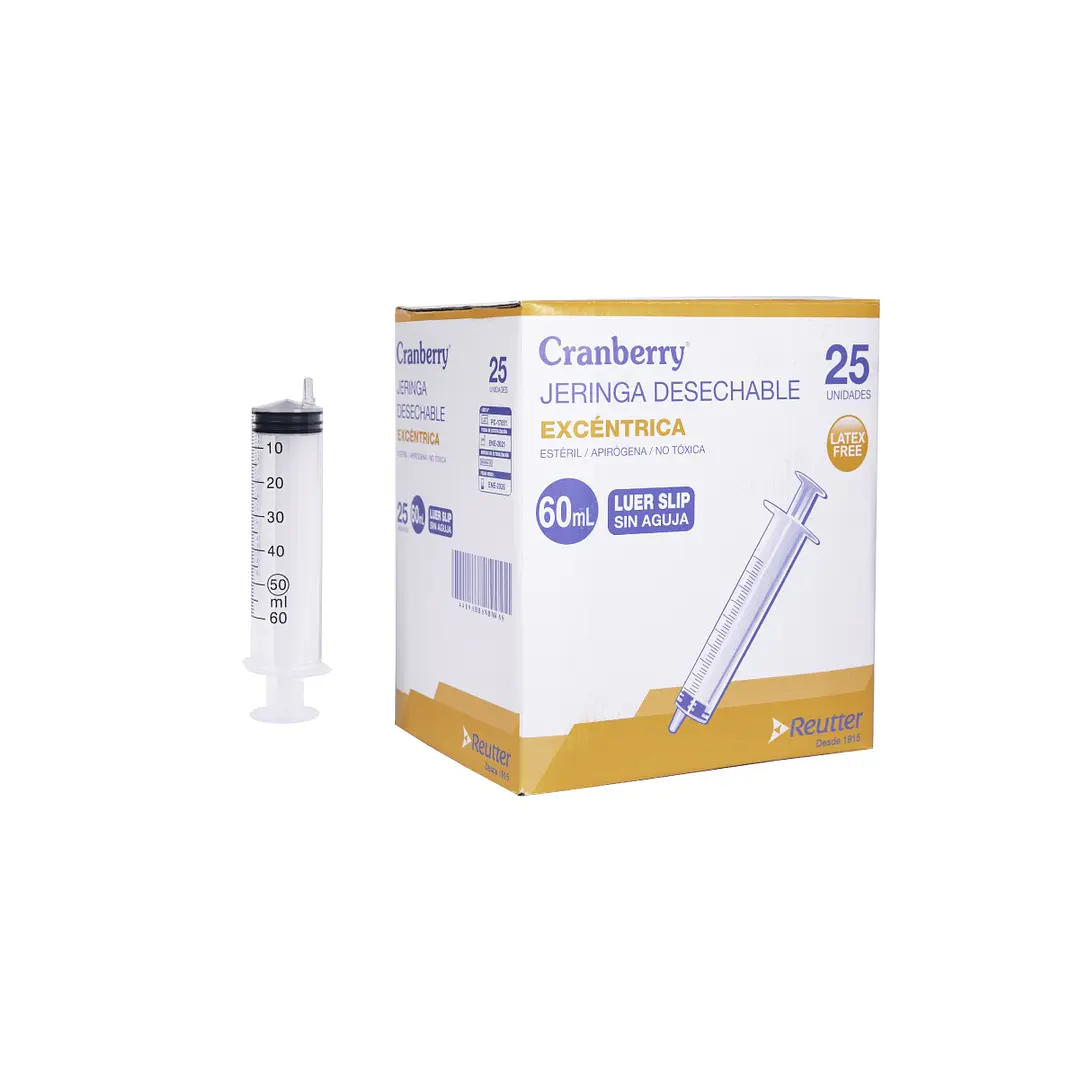 Jeringa de Alimentación Punta Excéntrica  - Unidad 60 ml. - Cranberry 1