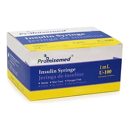 Jeringa Insulina 1ml Promisemed Bolsa 10 Unidades.                                                                                                                                            