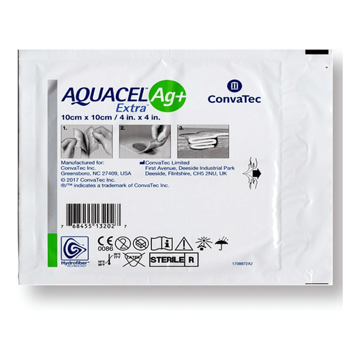 Apósito de Plata — Aquacel Ag Extra — 10x10 cm — Convatec- 413567   2