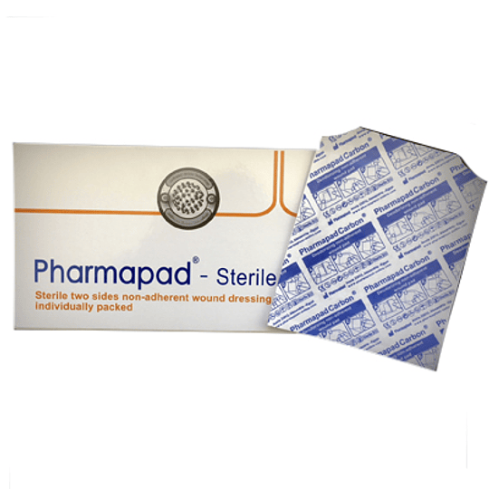 Apósito Antimicrobiano — Pharmapad Carbon Activado — 10 x 10 cm