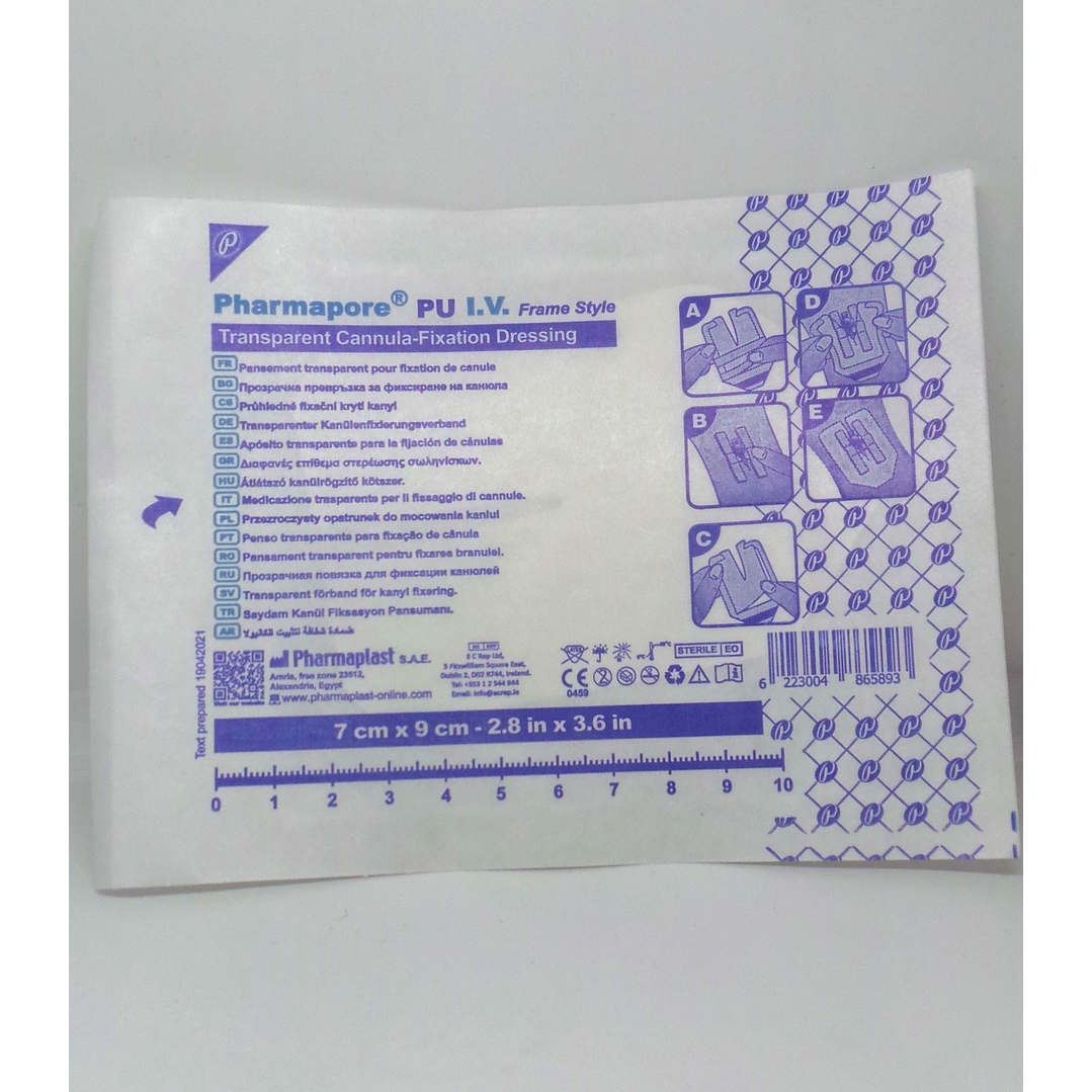Apósito Fijación Vía Pharmapore I.V Transparente — 9x7 cm — REF. IVFS79 3